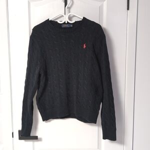 Polo Ralph Lauren Black Cable Knit Sweater Men's (Good Shape)